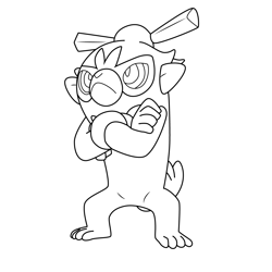 Thwackey Pokemon Free Coloring Page for Kids