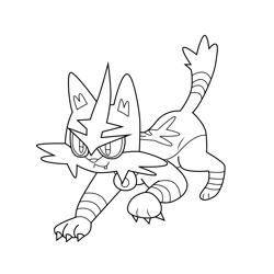Torracat Pokemon Free Coloring Page for Kids