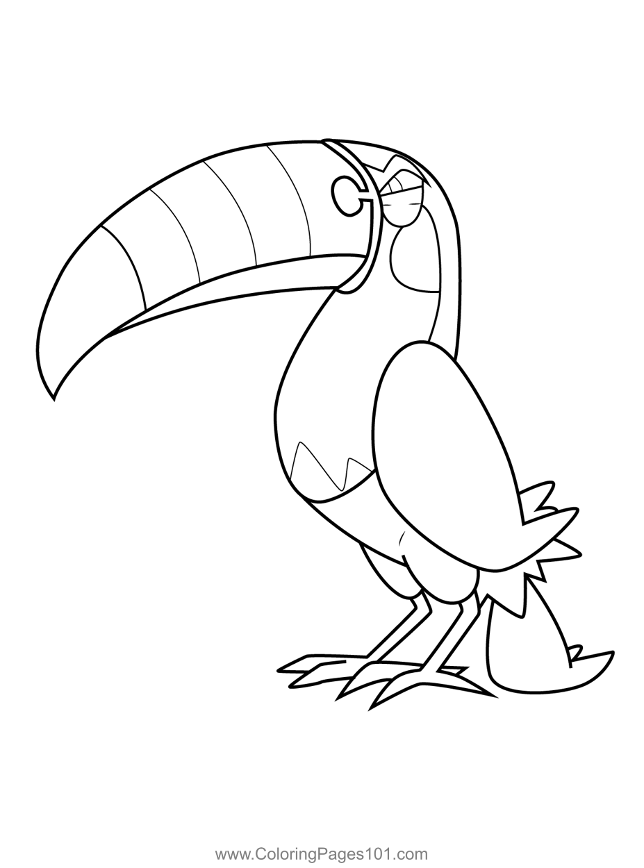 Pokemon Sun and Moon Coloring Page Toucannon: Free Download & Creative Fun