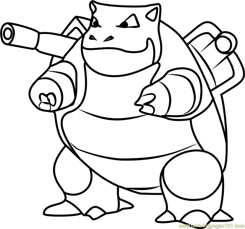 Blastoise Pokemon GO Coloring Page for Kids - Free Pokemon GO Printable