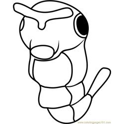 Caterpie Pokemon GO Free Coloring Page for Kids