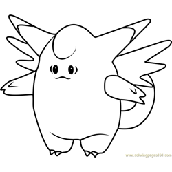 Clefable Pokemon GO Free Coloring Page for Kids