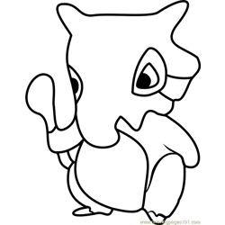 Cubone Pokemon GO Free Coloring Page for Kids