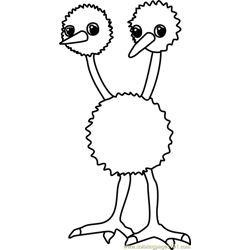 Doduo Pokemon GO Free Coloring Page for Kids