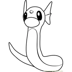 Dratini Pokemon GO Free Coloring Page for Kids