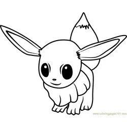 Eevee Pokemon GO Free Coloring Page for Kids