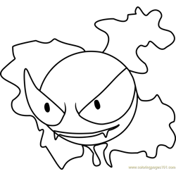 Gastly Pokemon GO Free Coloring Page for Kids