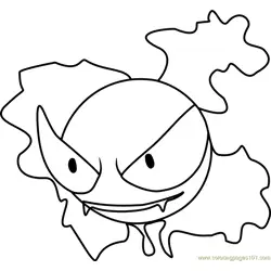 Gastly Pokemon GO Free Coloring Page for Kids