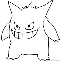 Gengar Pokemon GO Free Coloring Page for Kids