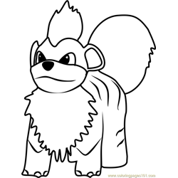 Growlithe Pokemon GO Free Coloring Page for Kids