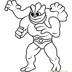 Machamp Pokemon GO Free Coloring Page for Kids