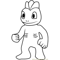 Machop Pokemon GO Free Coloring Page for Kids