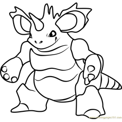 Nidoking Pokemon GO Free Coloring Page for Kids