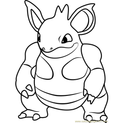 Nidoqueen Pokemon GO Free Coloring Page for Kids