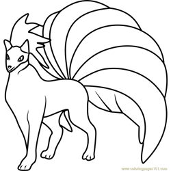 Ninetales Pokemon GO Free Coloring Page for Kids