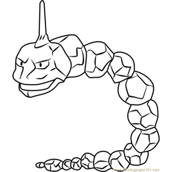 Onix Pokemon GO Free Coloring Page for Kids