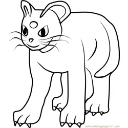 Persian Pokemon GO Free Coloring Page for Kids