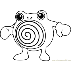 Poliwhirl Pokemon GO Free Coloring Page for Kids