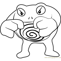 Poliwrath Pokemon GO Free Coloring Page for Kids