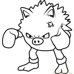 Primeape Pokemon GO Free Coloring Page for Kids