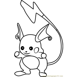 Raichu Pokemon GO Free Coloring Page for Kids
