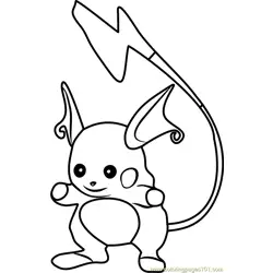 Raichu Pokemon GO Free Coloring Page for Kids
