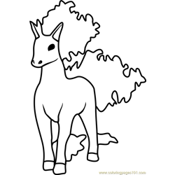 Rapidash Pokemon GO Free Coloring Page for Kids