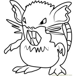 Raticate Pokemon GO Free Coloring Page for Kids
