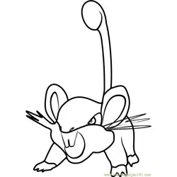 Rattata Pokemon GO Free Coloring Page for Kids