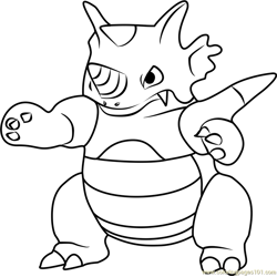 Rhydon Pokemon GO Free Coloring Page for Kids