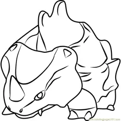 Rhyhorn Pokemon GO Free Coloring Page for Kids