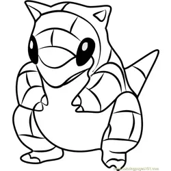 Sandshrew Pokemon GO Free Coloring Page for Kids