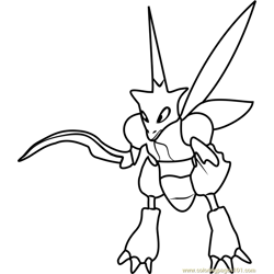 Scyther Coloring Pages for Kids - Download Scyther printable coloring