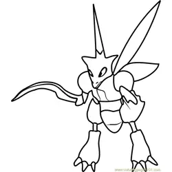 Scyther Pokemon GO Free Coloring Page for Kids