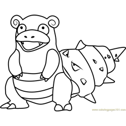 Slowbro Pokemon GO Free Coloring Page for Kids