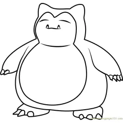 Snorlax Pokemon GO Free Coloring Page for Kids