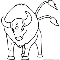 Tauros Pokemon GO Free Coloring Page for Kids