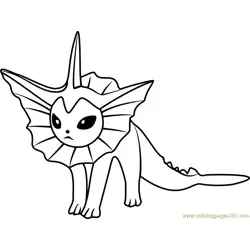 Vaporeon Pokemon GO Free Coloring Page for Kids