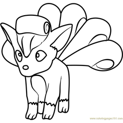 Vulpix Pokemon GO Free Coloring Page for Kids