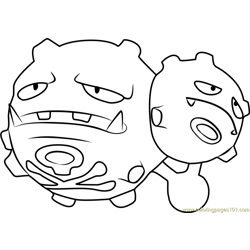 Weezing Pokemon GO Free Coloring Page for Kids