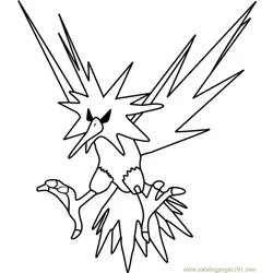 Zapdos Pokemon GO Free Coloring Page for Kids