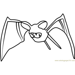 Zubat Pokemon GO Free Coloring Page for Kids