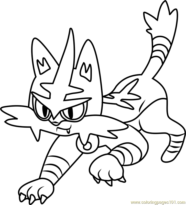 Torracat Pokemon Sun and Moon Coloring Page for Kids - Free Pokemon Sun
