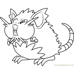 Alola Raticate Pokemon Sun and Moon Free Coloring Page for Kids