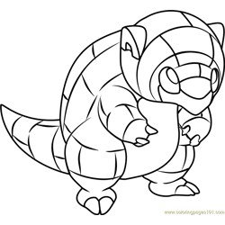 Alola Sandshrew Pokemon Sun and Moon Free Coloring Page for Kids