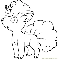 Alola Vulpix Pokemon Sun and Moon Free Coloring Page for Kids