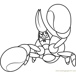 Crabrawler Pokemon Sun and Moon Free Coloring Page for Kids