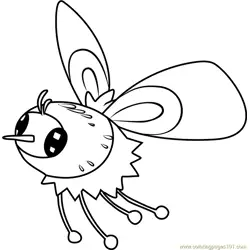 Cutiefly Pokemon Sun and Moon Free Coloring Page for Kids