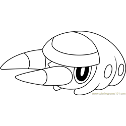 Grubbin Pokemon Sun and Moon Free Coloring Page for Kids