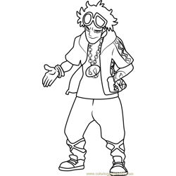 Guzma Pokemon Sun and Moon Free Coloring Page for Kids